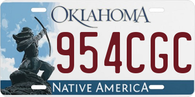 OK license plate 954CGC