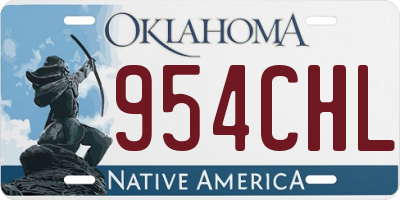 OK license plate 954CHL