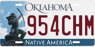 OK license plate 954CHM