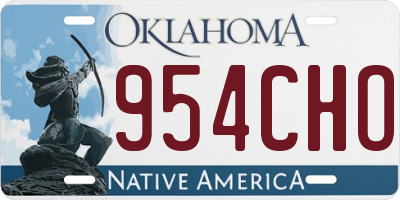 OK license plate 954CHO