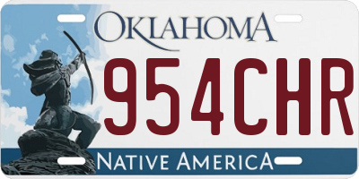 OK license plate 954CHR