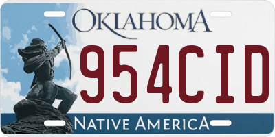 OK license plate 954CID