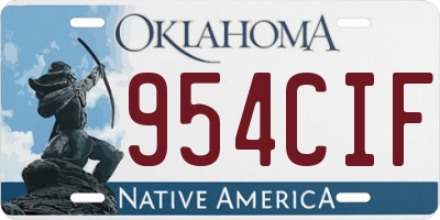 OK license plate 954CIF