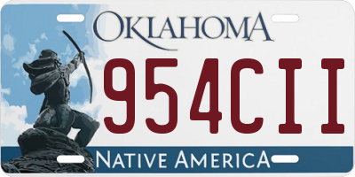 OK license plate 954CII