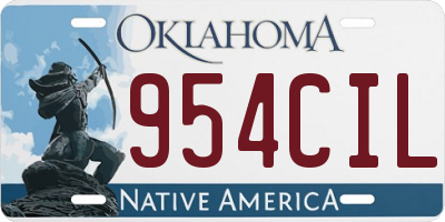 OK license plate 954CIL