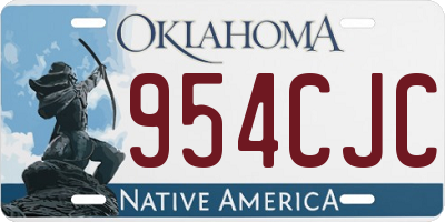 OK license plate 954CJC