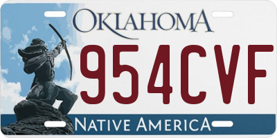 OK license plate 954CVF