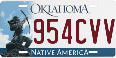 OK license plate 954CVV