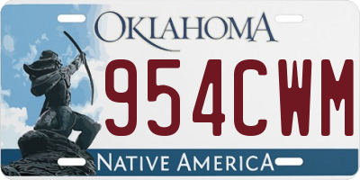 OK license plate 954CWM