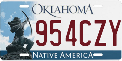 OK license plate 954CZY