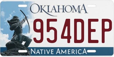 OK license plate 954DEP