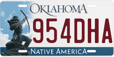 OK license plate 954DHA