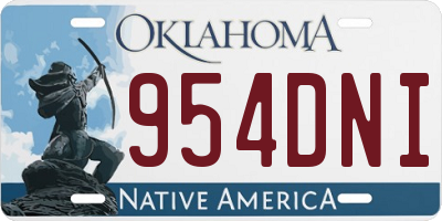 OK license plate 954DNI