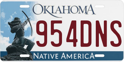 OK license plate 954DNS