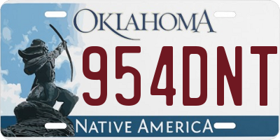 OK license plate 954DNT