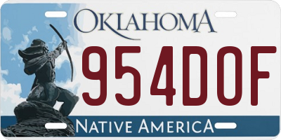 OK license plate 954DOF