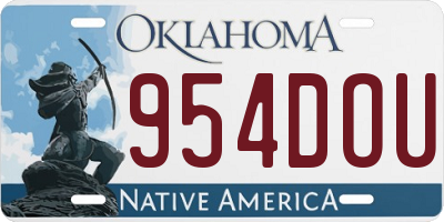 OK license plate 954DOU
