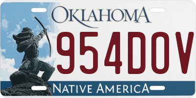 OK license plate 954DOV