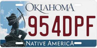 OK license plate 954DPF