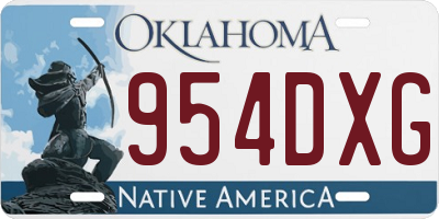 OK license plate 954DXG