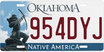 OK license plate 954DYJ