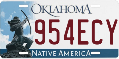 OK license plate 954ECY