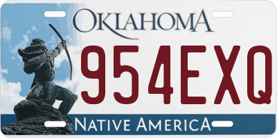 OK license plate 954EXQ