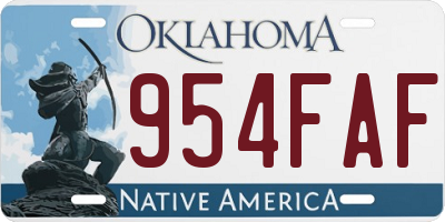 OK license plate 954FAF