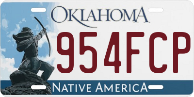 OK license plate 954FCP