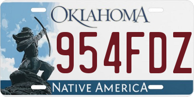 OK license plate 954FDZ