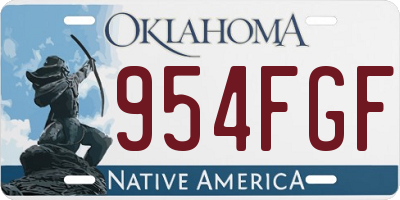 OK license plate 954FGF