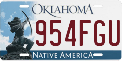 OK license plate 954FGU