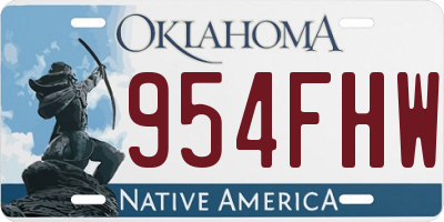 OK license plate 954FHW