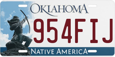 OK license plate 954FIJ