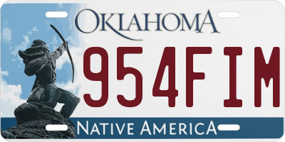 OK license plate 954FIM