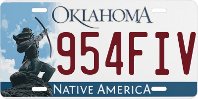 OK license plate 954FIV