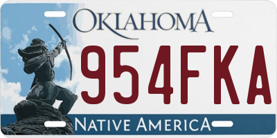 OK license plate 954FKA