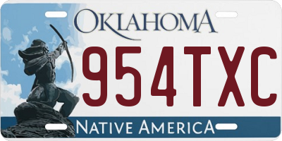 OK license plate 954TXC