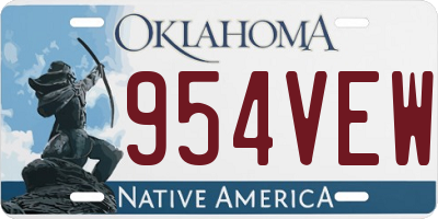 OK license plate 954VEW
