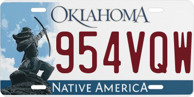 OK license plate 954VQW