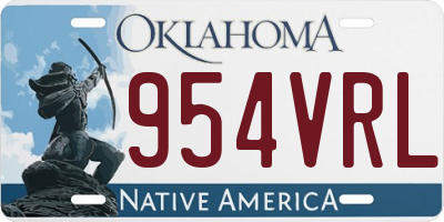 OK license plate 954VRL