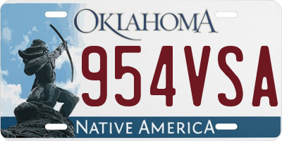 OK license plate 954VSA