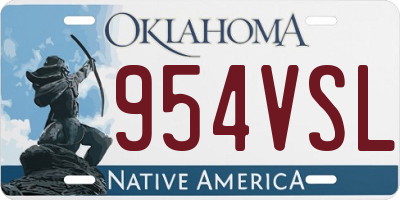 OK license plate 954VSL