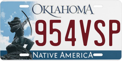 OK license plate 954VSP