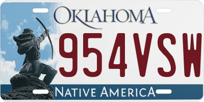 OK license plate 954VSW