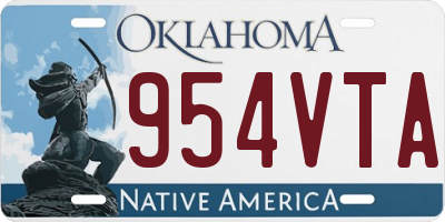 OK license plate 954VTA