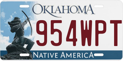 OK license plate 954WPT