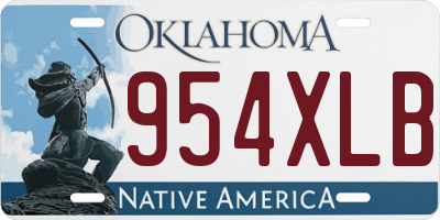 OK license plate 954XLB