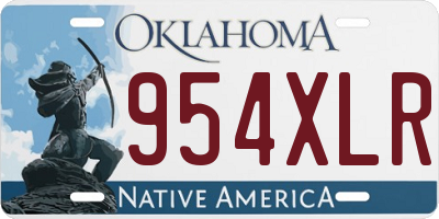 OK license plate 954XLR