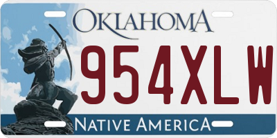 OK license plate 954XLW